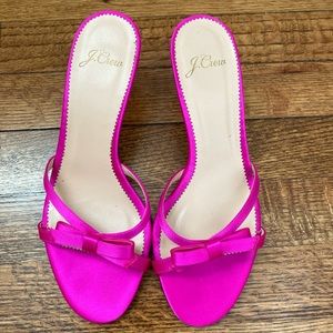 Fuschia Satin Mules